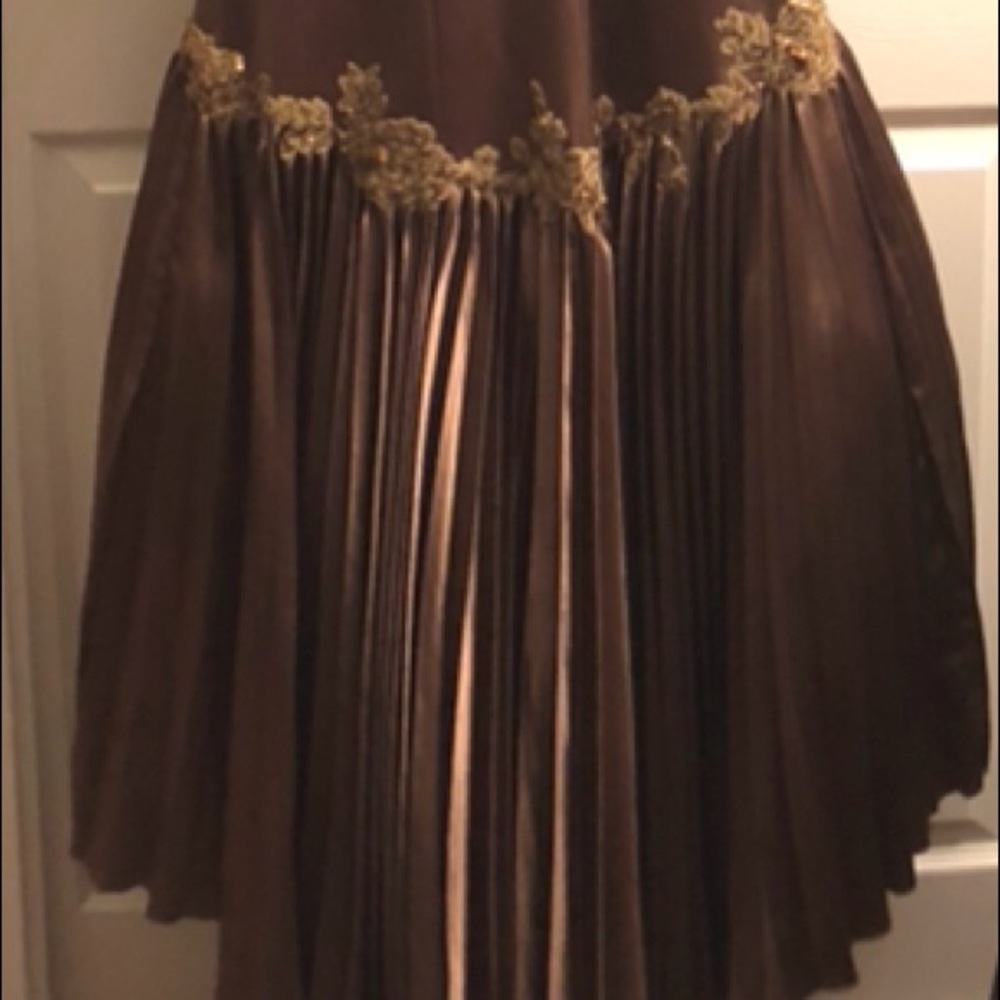 ♦️HP SALE!♦️Vintage Bead Sequin Gown Dress Pleated - Picture 6 of 7